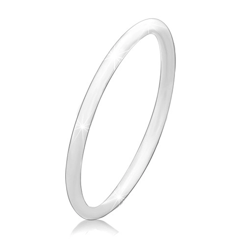 Vékony 925 ezüst karikagyűrű, fényes felület minta nélkül - Nagyság: 50