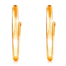 14K sárga arany fülbevaló - karika fényes sima felülettel, 20 mm