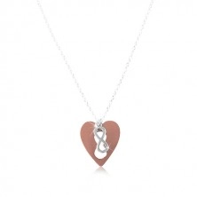925 ezüst nyaklánc - réz színű szív INFINITY szimbólummal