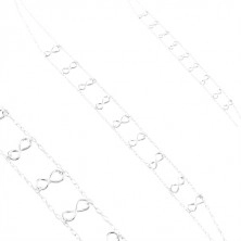 925 ezüst nyaklánc, kettős lánc, fényes végtelen szimbólumok