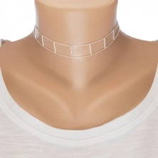 925 ezüst nyaklánc, két lánc egyenes pálcikákkal összekötve