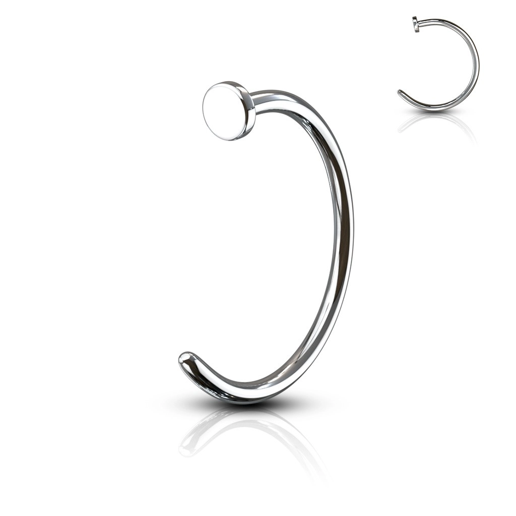 Nemesacél patkó piercing - Méret: 0,6 mm x 8 mm