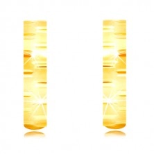 585 sárga arany fülbevaló - vékony matt karikák fényes vésetekkel