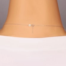 9K fehér arany nyaklánc - csepp alakú medál cirkóniával, vékony lánc