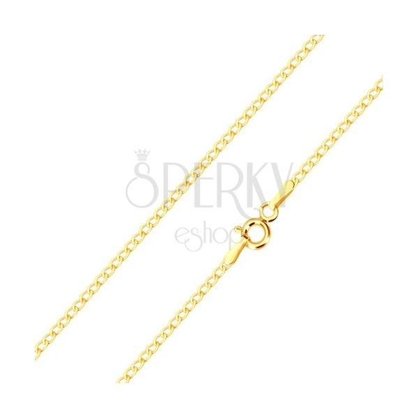 14K arany nyaklánc - fényes és lapos láncszemek, 450 mm