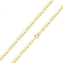 585 arany nyaklánc - Figaro minta, ovális láncszemek, 500 mm