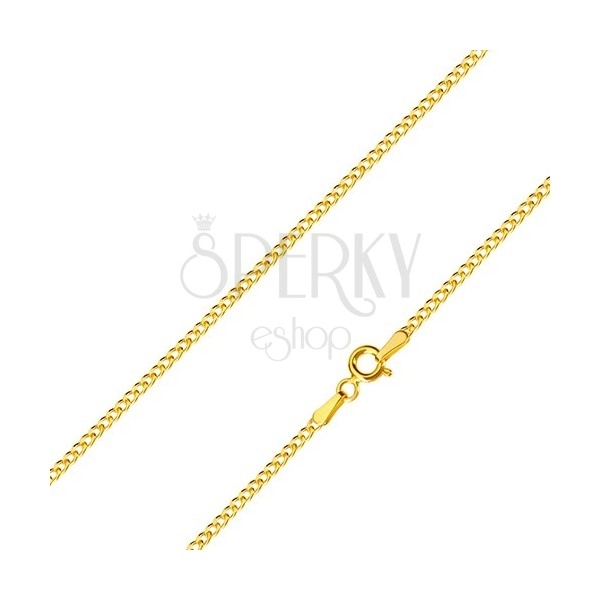 14K sárga arany nyaklánc - fényes ovális láncszemek 500 mm