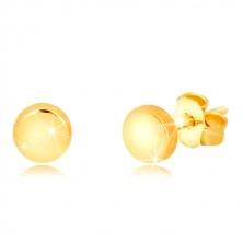 Bedugós fülbevaló 9K sárga aranyból - egyszerű kör fényes felülettel