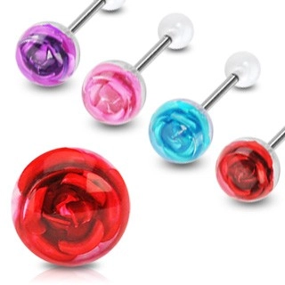 Nyelv piercing - beautiful rose - A piercing színe: Lila