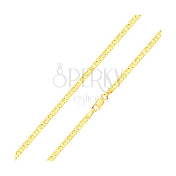 585 sárga arany nyaklánc - váltakozva összekapcsolt láncszemek, 450 mm