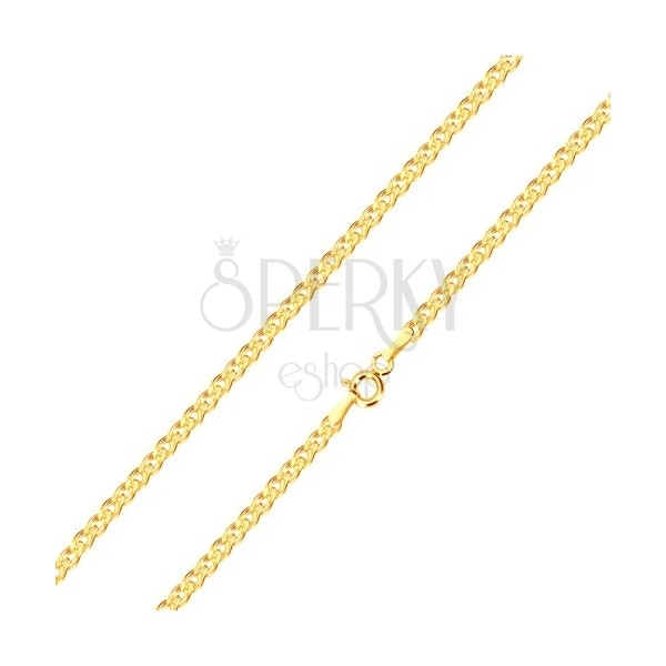 375 sárga arany nyaklánc - elipszis és ovális alakú, 450 mm