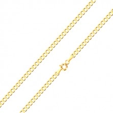 9K sárga arany nyaklánc - hatszögű láncszemek, 550 mm