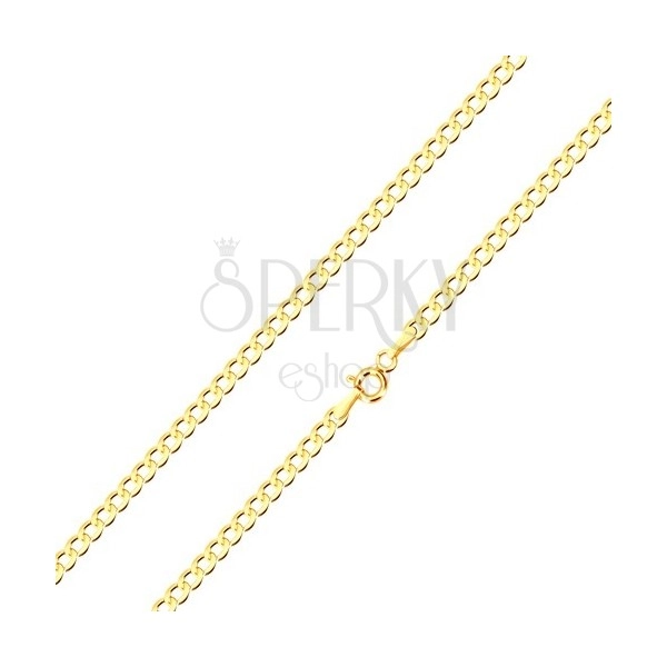 375 sárga arany nyaklán - enyhén lemetszett láncszemek, 500 mm