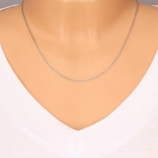 585 fehér arany nyaklánc - kisebb ovális láncszemek, 500 mm