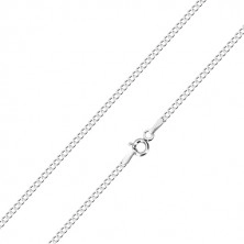 14K fehér arany nyaklánc - ovális láncszemek, 450 mm