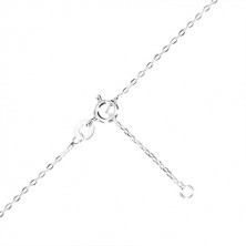 925 ezüst nyaklánc - fényes nyolcas alakú medál cirkónia sávval és egy kerek cirkóniával