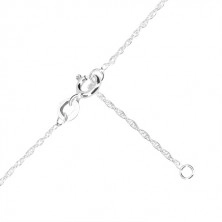 925 ezüst nyaklánc- könnycsepp medál, cirkónia, spirális lánc