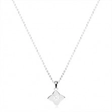 925 ezüst nyaklánc - csillag fehér fénymázban, fényes lánc