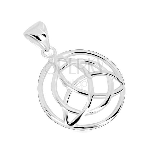 925 ezüst medál - kör alakú kelta Triquetra szimbólum