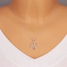 925 ezüst medál - kör alakú kelta Triquetra szimbólum