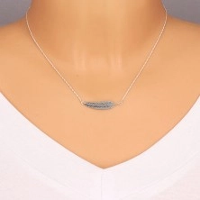 925 ezüst nyaklánc - spirál lánc, patináns szárny medál