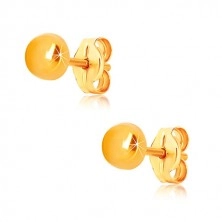 9K sárga arany fülbevaló - tükörfényes felületű kör, stekkeres