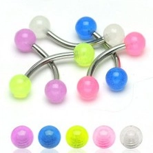 Szemöldök piercing - átlátszó színes golyócskák 4 mm