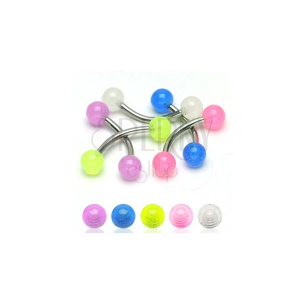 Szemöldök piercing - átlátszó színes golyócskák 4 mm