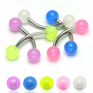 Szemöldök piercing - átlátszó színes golyócskák 4 mm - A piercing színe: Lila