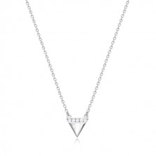 925 ezüst nyaklánc - fordított háromszög, csillogó cirkónia vonal