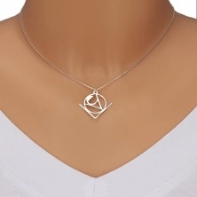 925 ezüst nyaklánc - a "Love" szó absztrakt geometrikus motívummal