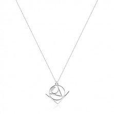 925 ezüst nyaklánc - a "Love" szó absztrakt geometrikus motívummal