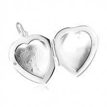 925 ezüst medallion - finoman gravírozott szimmetrikus szív, életfa