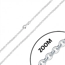 925 ezüst lánc - egymásra merőlegesen összekapcsolt kerek szemek, 2,6 mm
