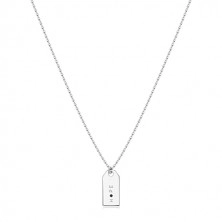 Fekete gyémánt - 925 ezüst nyaklánc, fényes tábla, "HOPE" felirat