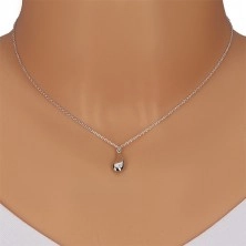 925 ezüst nyaklánc - tükörfényes csepp gyémánttal,lánc