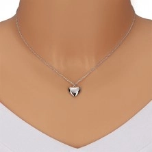 925 ezüst nyaklánc -  tükörfényes szívecske csillaggal és gyémánttal