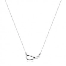 925 ezüst nyaklánc - csillogó lánc, végtelen szimbólum gyémántokkal