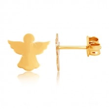 9K sárga arany fülbevaló - angyal széttárt szárnyakkal, stekkeres