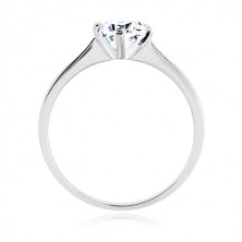 925 ezüst gyűrű - keskeny gyűrű, fényes kerek cirkónia foglalatban