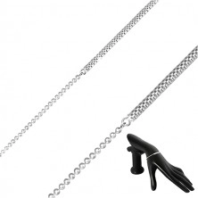 925 ezüst karkötő - golyólánc és sakktáblaszerű lánc, delfinkapocs