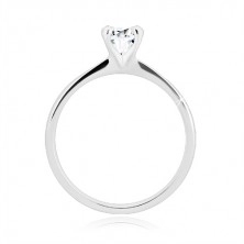 Ezüst gyűrű szett - karikagyűrű fényes félkörívvel, gyűrű cirkonkővel
