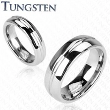 Tungsten gyűrű - vésett középső sáv