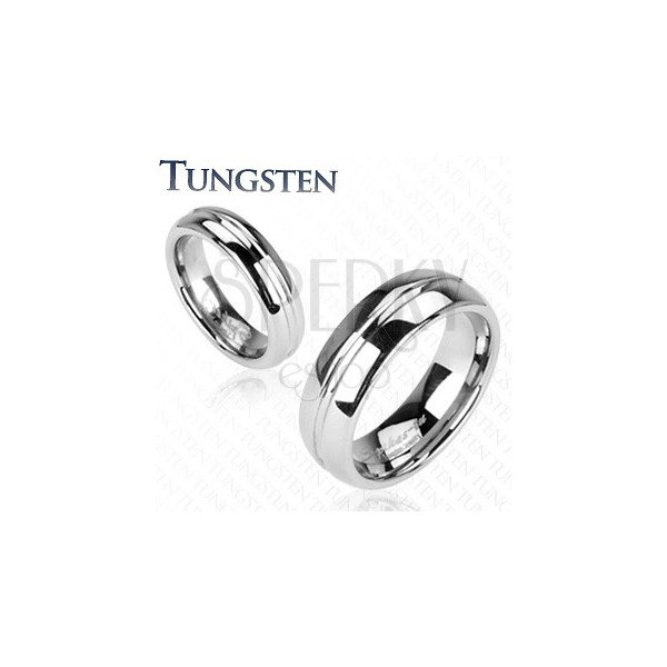 Tungsten gyűrű - vésett középső sáv