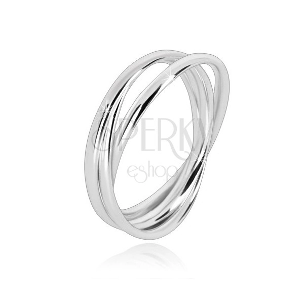 Hármas 925 ezüst gyűrű - keskeny egymásba fonódó gyűrűk fényes felülettel