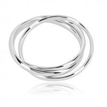 Hármas 925 ezüst gyűrű - keskeny egymásba fonódó gyűrűk fényes felülettel