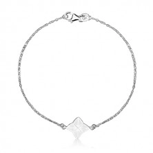 Karkötő 925 ezüstből - négyágú csillag fehér színű fénymázzal, geometriai motívum