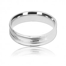 925 ezüst karikagyűrű - két matt vágás és egy keskenyebb csík a közepén 5 mm