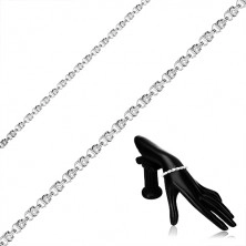 925 ezüst karkötő - bizánci stílusú lánc, kerek láncszemek, delfinkapocs