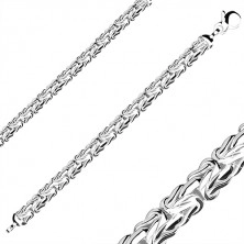 Lapos 925 ezüst karkötő - bizánci stílusú lánc, delfinkapocs, 195 mm
